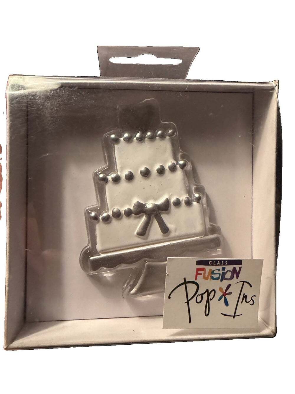 Glass Fushion Pop Ins Wedding Cake 3.5”X2.5” , Lori Siebert For Silversti